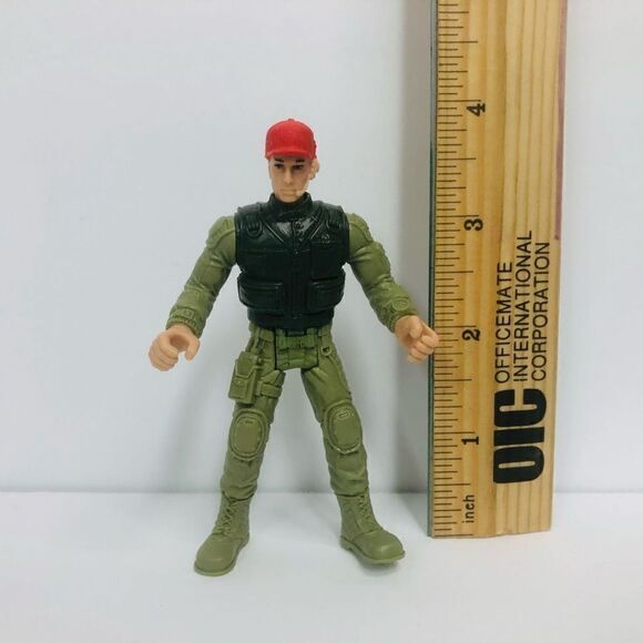 soldier action figures lot of 2 red hat black helmet army marine 4 inch pose-abl - Picture 3 of 11